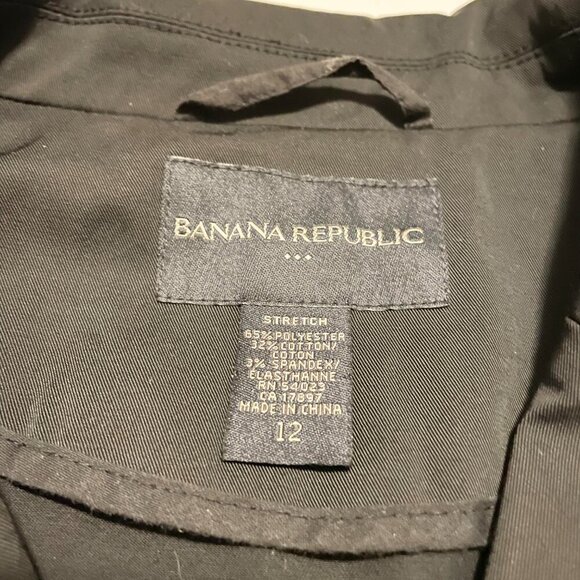 Banana Republic Belted Black Blazer Jacket Womens Size 12 - Picture 4 of 16